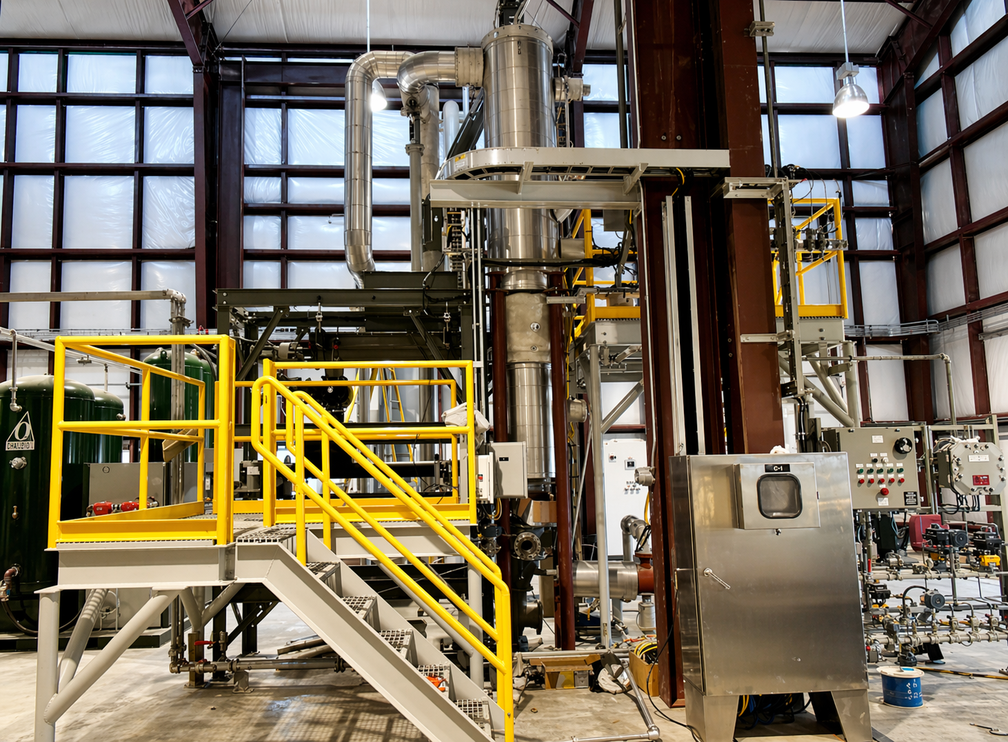 Large Scale High-Bay Thermal Conversion Gasifier Unit